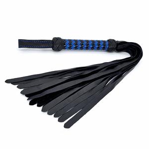 Classic Flogger<br>Black Leather Tails<br>Black & Dark Blue Mini Chevron Wholesale Pice For Sale