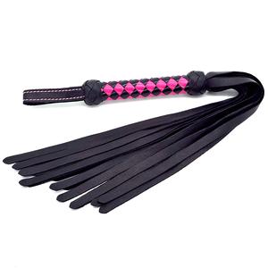 Classic Flogger<br>Black Leather Tails<br>Black & Pink Braided Explore Cheap Pice