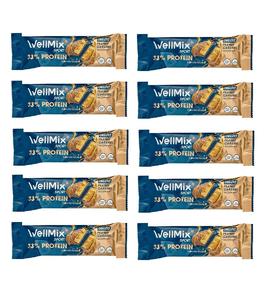 10 Bars WellMix Sport 33% Protein Deluxe Peanut Caramel Energy Bars - 450 g Buy Cheap Big Sale