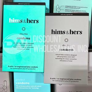 Him & Hers Ultra Thin Condoms 8 Units/Re-Engineered Latex Condoms (50 Pcs Lot) Choice For Sale