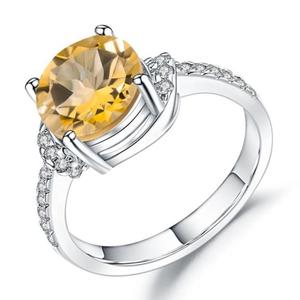 Anillo de Citrino redondeado Cheap Sale New