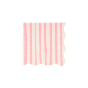 Pink Stripe Small Napkins Set of 16 Best For Sale
