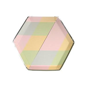 Pastel - Pink Plaid Small Paper Plates Cheap Sale 100% Authentic