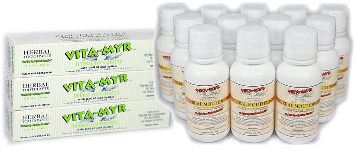 Vitamyr Family Package 12-8 Oz Mouthwash & 3 5.4 Oz Toothpaste Official Site For Sale