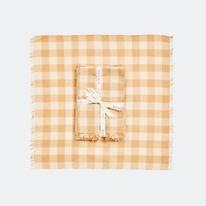 BONNIE & NEIL - GINGHAM WHEAT NAPKINS ( SET OF 6 ) Clearance Cheapest Pice