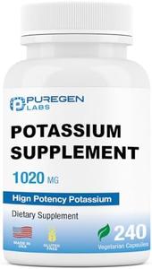 Puregen Labs Potassium Bicarbonate Supplement 1020 mg | Non-GMO | Gluten Free | Made in USA | 240 Vegetarian Capsules Store Sale Online