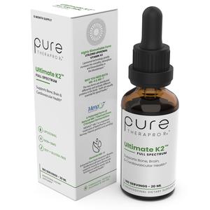 Pure TheraPro Rx Ultimate K2 Supplement | Liquid Liposomal Vitamin K2 Drops | 180 Serving | 600mcg Vegan K2 as All-Trans MK4 & Patented MenaQ7 MK7 | Supports Bone Health, Beautiful Skin & Hair | 20 mL Sale Genuine