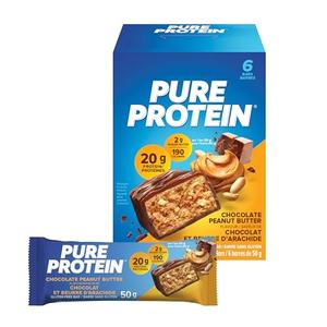 Pure Protein Bars, Gluten Free, Snack Bars, Chocolate Peanut Butter, 50 gram, 6 Count, Imported from Canada) Buy Sale Online