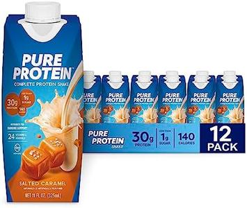 Pure Protein Salted Caramel Shake, Ready to Drink and Keto-Friendly, Vitamins A, C, D, and E Plus Zinc to Support Immune Health, 11 Oz, 12 Count 100% Authentic For Sale