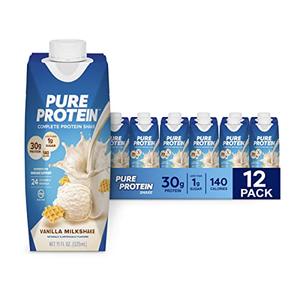 Pure Protein Vanilla Protein Shake, 30g Complete Protein, Vitamins A, C, D, and E plus Zinc to Support Immune Health, Ready to Drink and Keto-Friendly, 11oz Bottles, 12 Pack Online For Sale