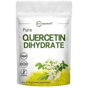 Pure Quercetin Dihydrate Powder, Quercetin 500mg Per Serving, 100 Grams, Most Bioavailable Grade and Filler Free, Powerful Antioxidant Supports Energy, Immune System , No GMOs and Vegan With Credit Card