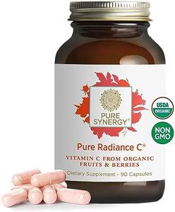 PURE SYNERGY Pure Radiance C | Organic Vitamin C Capsules | 100% Natural, Whole Food, Non-GMO Supplement with Camu Camu Extract | for Immune and Collagen Support (90 Capsules) Sale Shop Offer