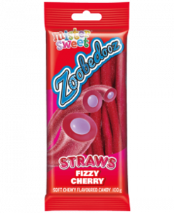 Mister Sweet Fizzy Cherry Zoobedooz Straws 100g Buy Cheap Pay With Visa