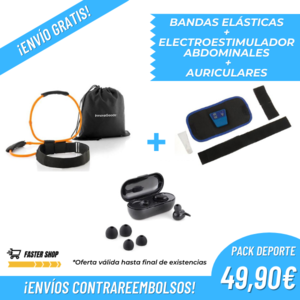 Pack Deporte: Bandas Elsticas Electroestimulador Muscular Auriculares High Quality Cheap Pice