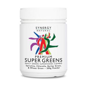 Synergy Natural Premium Super Greens (Spirulina, Chlorella, Barley Grass & Wheat Grass) Powder 200g Sale 2025 New