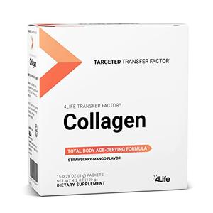 4Life Transfer Factor Collagen - Targeted Total Body Age-Defying Formula with Vitamins and 5 Types of Collagen - Dermatologist-Tested - Hair, Skin, and Nail Support - 15 Packets Cheap Big Sale