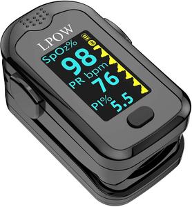 LPOW Fingertip Pulse Oximeter, Blood Oxygen Saturation Monitor (SpO2) with Pulse Rate, Perfusion Index with Alarm, OLED Display, Batteries and Lanyard Included Cheap Sale Popular