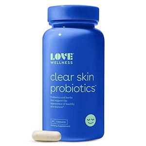Love Wellness Clear Skin Probiotic | Clear Up Hormonal Acne Pimples, Reduce Pores for Healthy Hydrated Skin | Zinc, Bifidobacterium Longum & Chaste Tree Fruit Extract | Safe & Effective | 30 Capsules Cheap Sale Exclusive