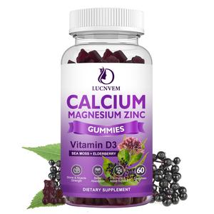 LUCNVEM Sugar Free Calcium Magnesium Zinc Gummies, Calcium Magnesium 2:1, Contains Magnesium Glycinate, Vitamin D3, Sea Moss, for Bones, Muscles, Calm Mood & Sleep Support, Vegan, 60 Gummies(1 Pack) Online Online Outlet Sale