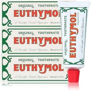 EUTHYMOL Original Toothpaste (3.7fl oz*3, Pack of 3) - Fluoride-Free Toothpaste for Sensitive Teeth & Gum. Bad Breath, Cavity Prevention, 12-Hour Long Lasting Freshness with Wintergreen Wholesale Pice Cheap Pice