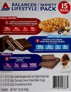 Atkins Balanced Lifestyle Meal Bars Anytime Snacks Treats Variety Pack, 15 Bars How Much Cheap Online