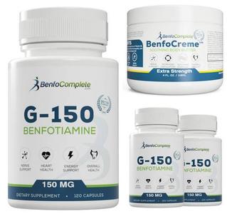 BenfoComplete G150 Benfotiamine 150mg 120 Gelatin Capsules 3 Bottles & BenfoCreme Bundle Finishline For Sale