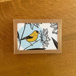 Goldfinch Sunflower Note Card Boxed Set - 8 Flat Cards Cheap Sale Shop For