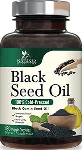 Black Seed Oil Capsules 1000mg - Vegan Cold-Pressed Nigella Sativa Black Seed Oil, Nature's Pure Black Cumin Seed Oil for Immune, Hair and Brain Support, Non-GMO - 180 Capsules For Nice For Sale