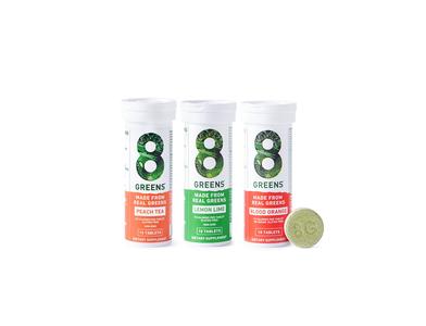 8Greens Lemon & Lime, Blood Orange, Peach Variety Pack - Daily Super Greens Vitamins for Energy & Immune Support, Greens Powder (Pack of 3 Tubes, 30 Tablets) Online Online Cheap Pice