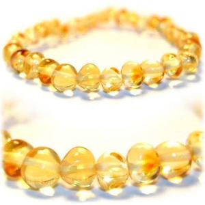 (5.5in) The Art of Cure Original Baltic Amber Teething Bracelet- Polished Handmade (lemon) Buy Cheap Find Great