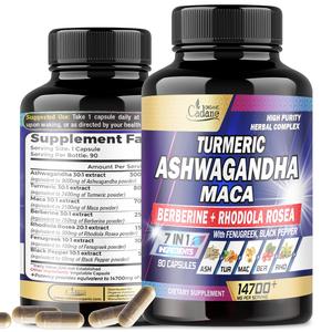 Ashwagandha Supplements 14700mg - Memory, Immune System & Strength Support - 7in1 Concentrated with Turmeric, Maca Root, Berberine & More - 90 Vegan Capsules for 3-Month Supply Discount Sale Online