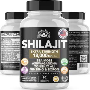 3 PACK - SHILAJIT & SEA MOSS CAPSULES (90-COUNT) Real Online