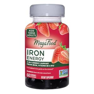 MegaFood Iron Energy Gummies - Vegan & Gluten-Free Iron Supplement for Women, Men, Teens & Kids with Vitamin B12 & B6, from The Makers of Blood Builder Iron Supplement, Strawberry Flavor - 60 Gummies Cheap Websites