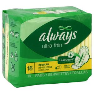 Always Ultra Thin Regular Pads with Wings - 18 Ct Quality Free Shipping Low Pice