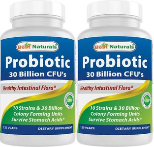 Best Naturals Probiotic 10 Strains 30 Billion Shelf Stable 120 Veggie Caps (120 Count (Pack of 2)) Sale Shop