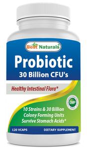 Best Naturals Probiotic 10 Strains & 30 Billion CFU Intestinal Flora, 120 Veggie Capsules - Shelf Stable probiotic (4146365) Online Shop From China