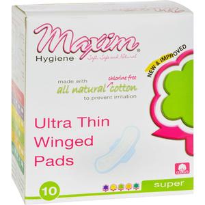 Maxim Hygiene Natural Cotton Ultra Thin Winged Overnight 10 Pads Huge Surprise Cheap Pice