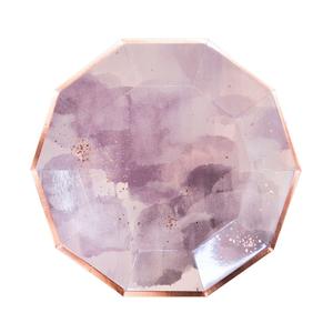 Amethyst Light Purple Watercolor Large Plates Set of 8 Cheap Sale Big Discount
