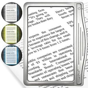 MAGNIPROS 5X Large LED Page Magnifier for Reading with 3 Color Lighting Modes & Anti-Glare Lens to Reduce Eye Strain-Perfect for Small Prints, Aging Eyes, Low Vision and Seniors Cheap Sale Looking For