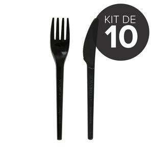10 sets de couverts noirs en CPLA Cheap Sale Amazing Pice