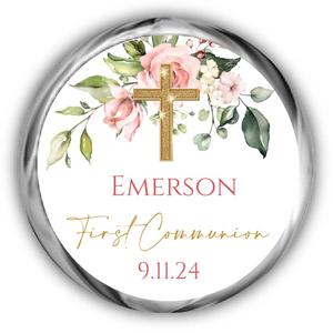 Blush First Communion Kisses Stickers For Sale Top Quality