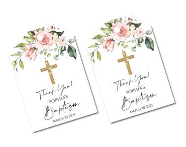 Blush Baptism Thank You Tags Sale Original
