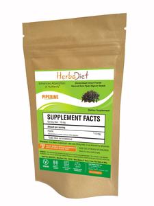 10 Gm: Herbadiet Piperine 95% Black Pepper Extract Powder 95% By Hplc Bioavailability Enhancer 10 Gm Pack Top Quality Cheap Pice