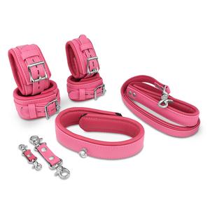 6-Piece Deluxe Padded Leather Bondage Set - Pink Cheap Exclusive