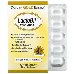 California Gold Nutrition, LactoBif Probiotics, 5 Billion CFU, 10 Veggie Capsules Cheap Sale Cost
