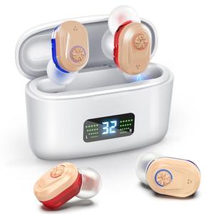 PUMWHIP Hearing Aids, Noise-Canceling Hearing Aids for Seniors with High-Definition digital Displays, Wireless Mini Hearing Aids with Adjustable Volume with Extra Large Capacity Battery Charging Case Cheap Sale Best Wholesale