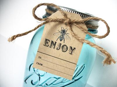 12 Kraft Enjoy Honey Bee Hang Tags Free Shipping Best Seller