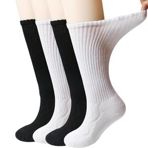 4-Pack Bamboo Diabetic Crew Socks - Cushioned Sole Comfort Discount Cheap
