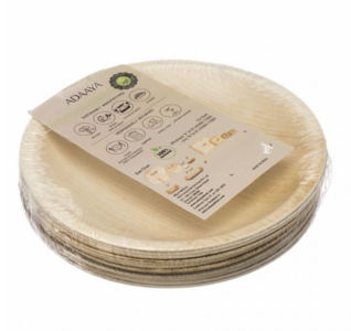 Adaaya Farms Palm Round Quarter Plate 6.75 Inch Set of 10 - Eco Friendly, Bio degradable & Compostable - Suitable for Parties and Events Outlet Popular