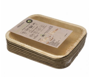 Adaaya Farms Palm Rectangle Plate 6.8 inch - Eco Friendly, Bio degradable & Compostable - Suitable for Parties and Events 100% Original Cheap Pice